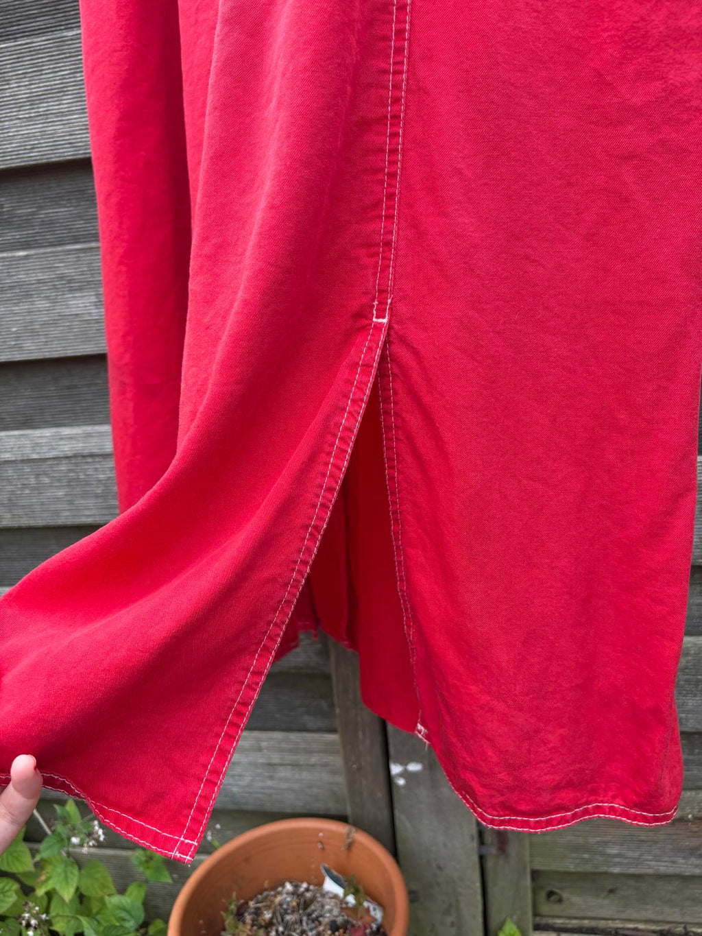 Red Italian Vintage Summer Midi Skirt With Pockets!