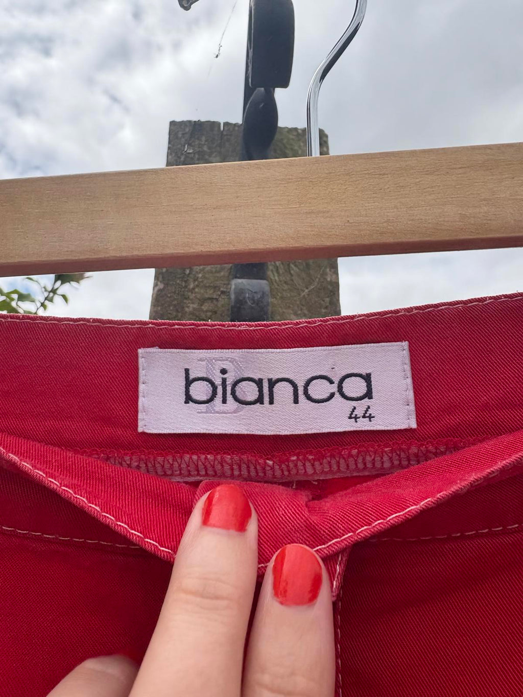 Red Italian Vintage Summer Midi Skirt With Pockets!