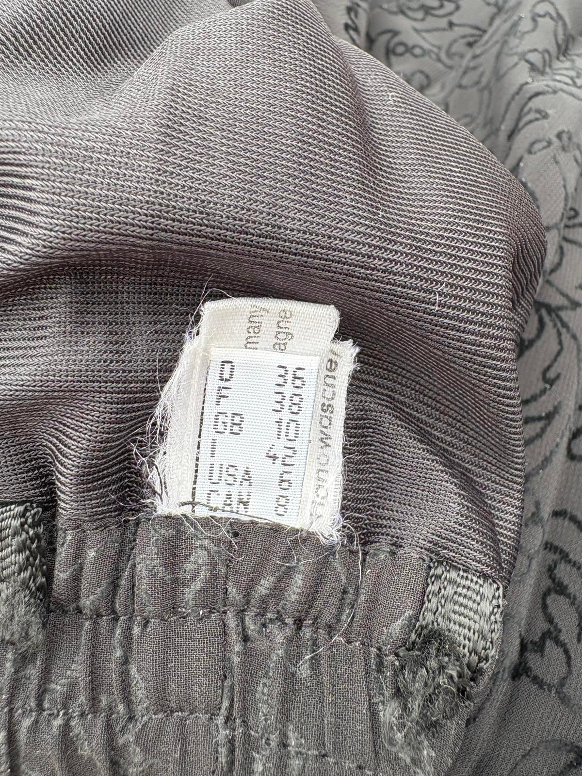 Vintage 80s Whimsigoth Sheer Velvet Flock Pleated Maxi Culottes Size 10