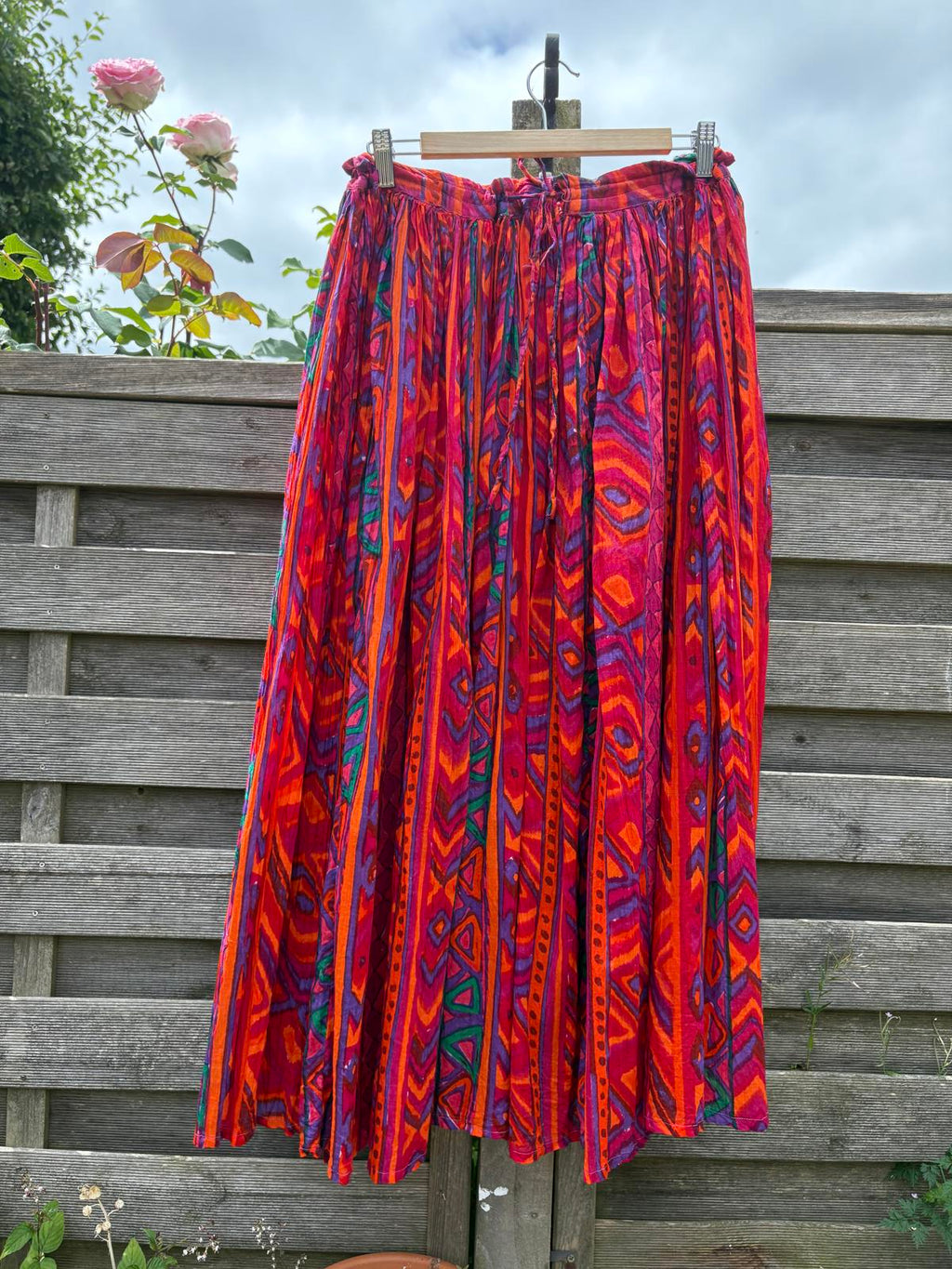 Phool Indian Cotton Summer Block Print Festival Boho Full Skirt