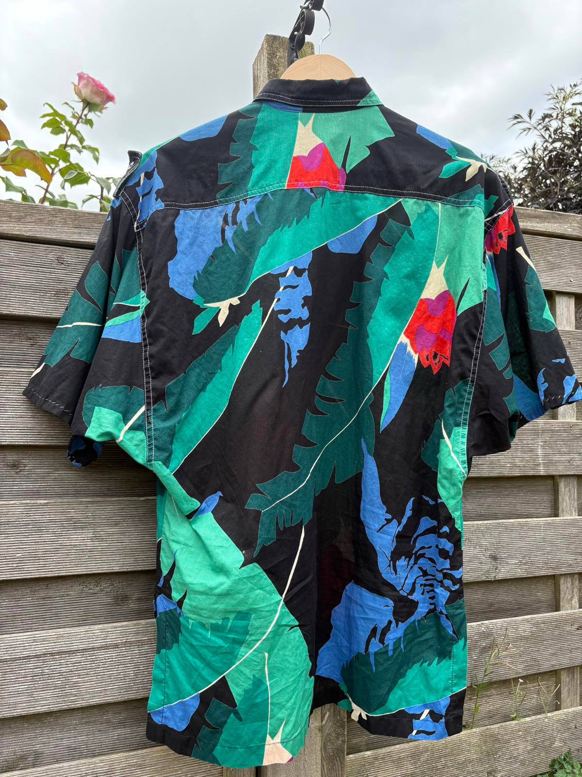 Jaegar 1980s Cotton Summer Shirt and Skirt Co-ord Set