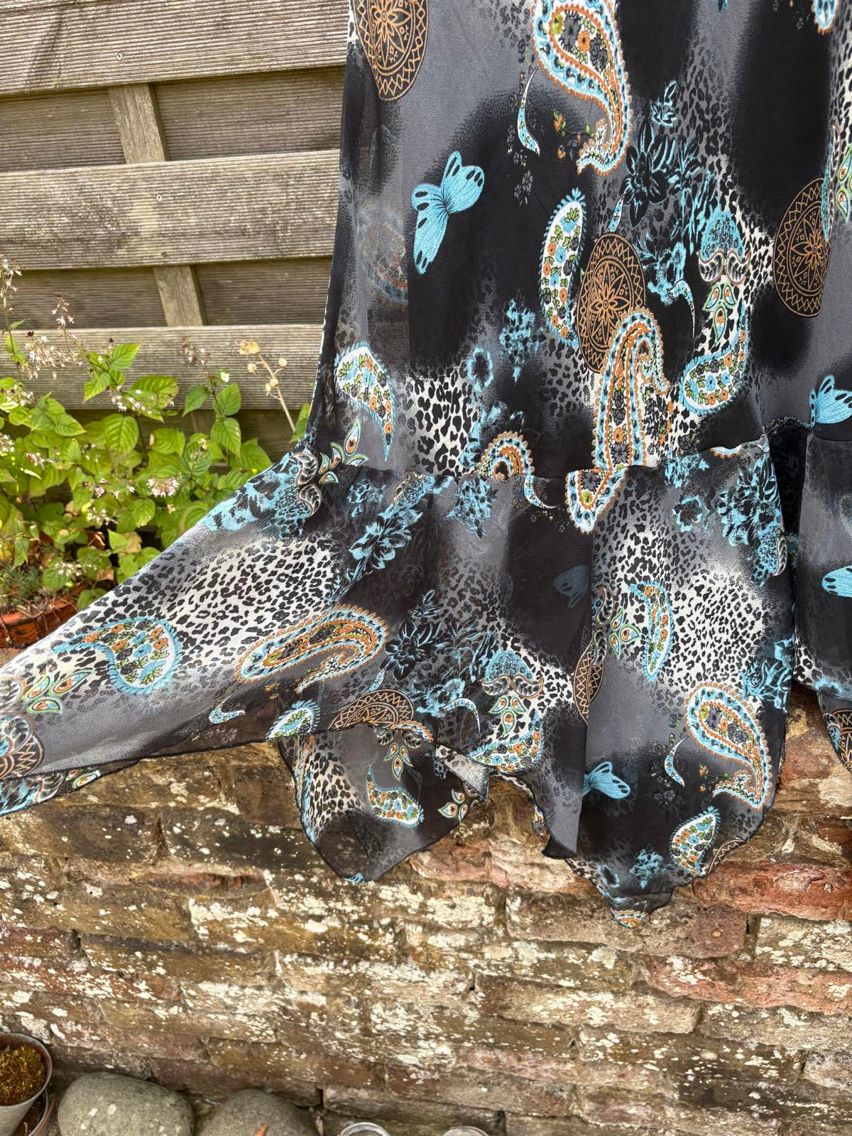 Fairycore Mesh Summer Paisley Floral Butterfly Leopard Print Floaty Ruffle Maxi Dress