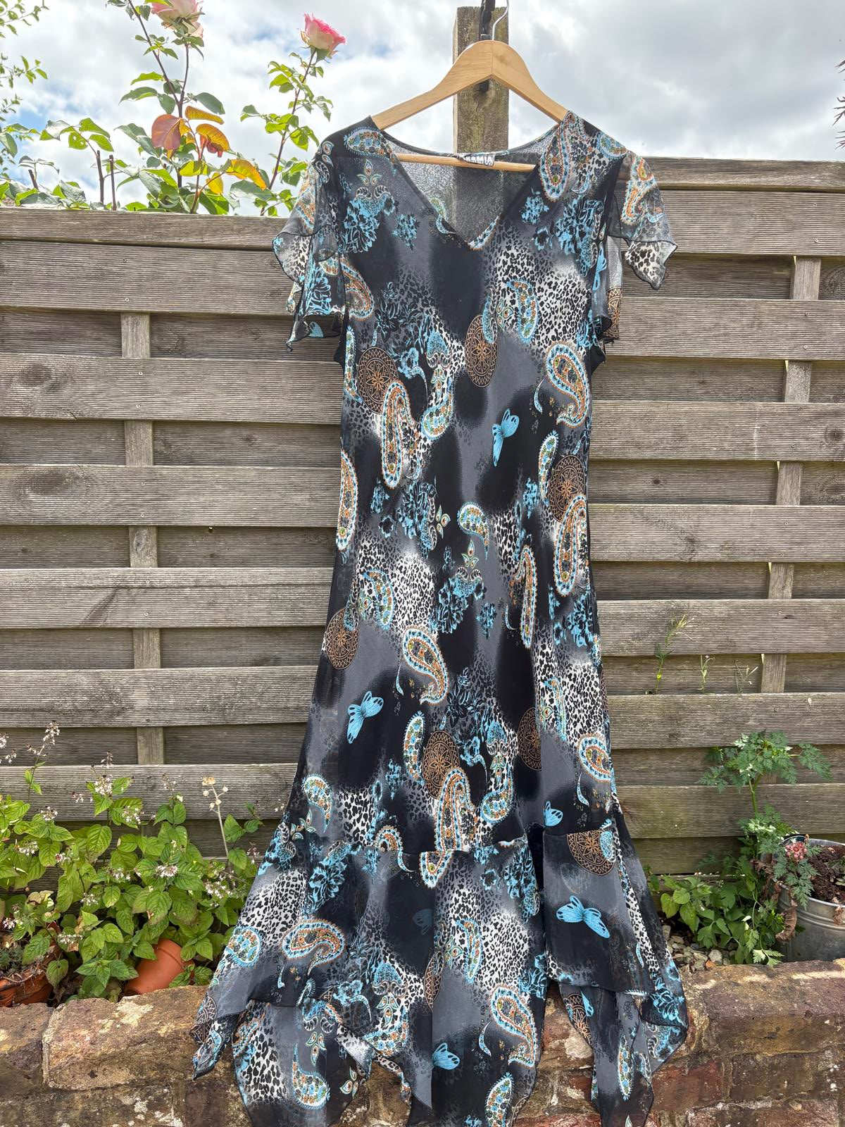 Fairycore Mesh Summer Paisley Floral Butterfly Leopard Print Floaty Ruffle Maxi Dress