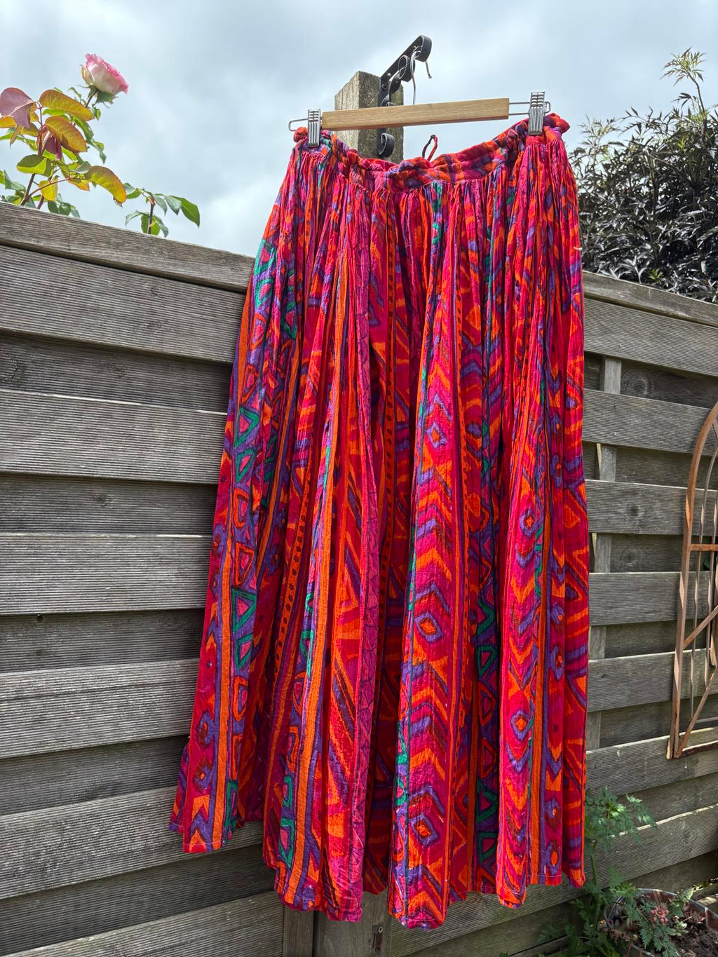 Phool Indian Cotton Summer Block Print Festival Boho Full Skirt