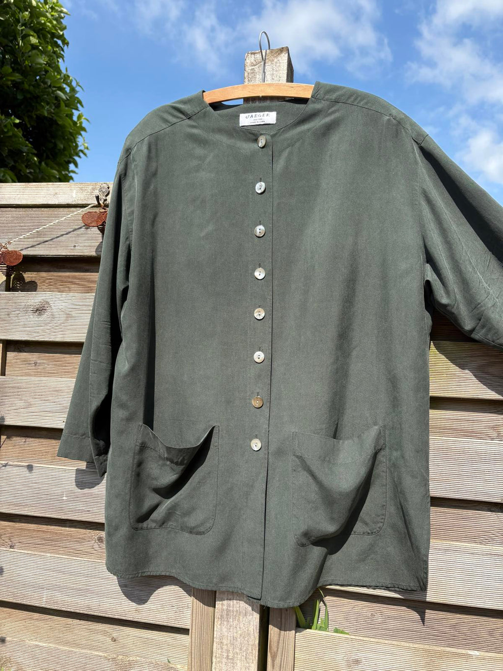 Jaegar Vintage 80s 90s 100% Silk Lightweight Summer Jacket Shacket Size Large