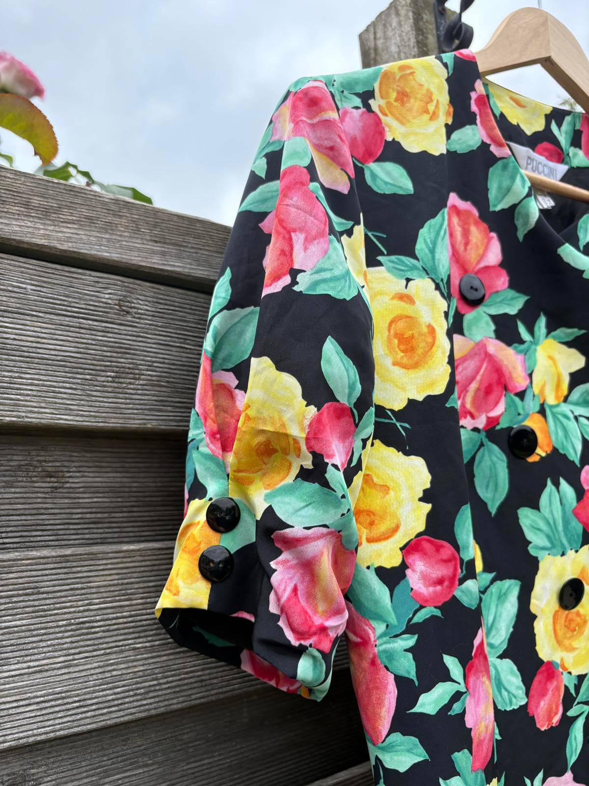 Puccini Floral Bold Double Breasted Top Jacket Shacket