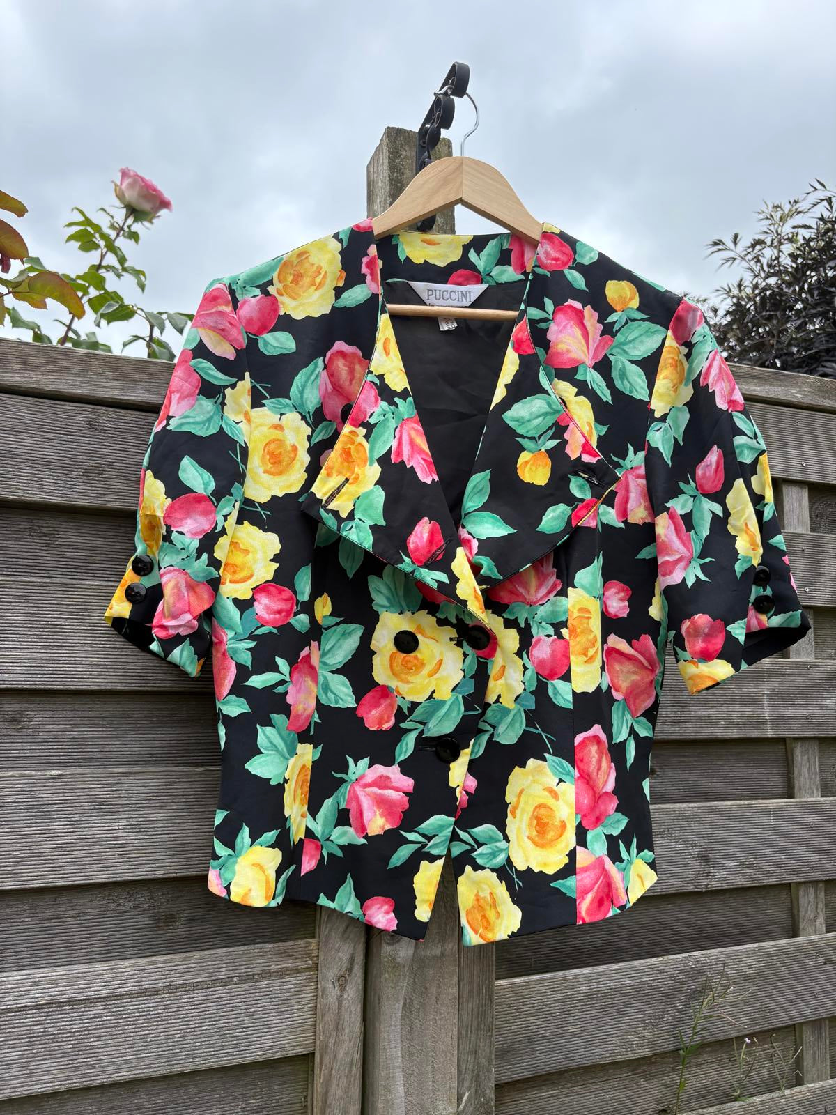 Puccini Floral Bold Double Breasted Top Jacket Shacket