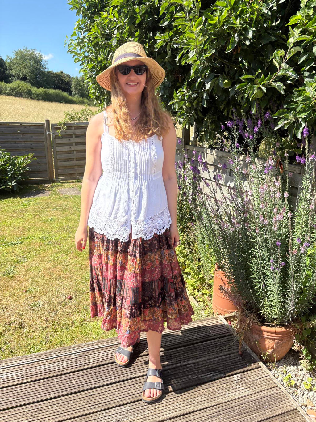 Phool Hippy Festival Boho Patchwork Tiered Full Long Summer Skirt