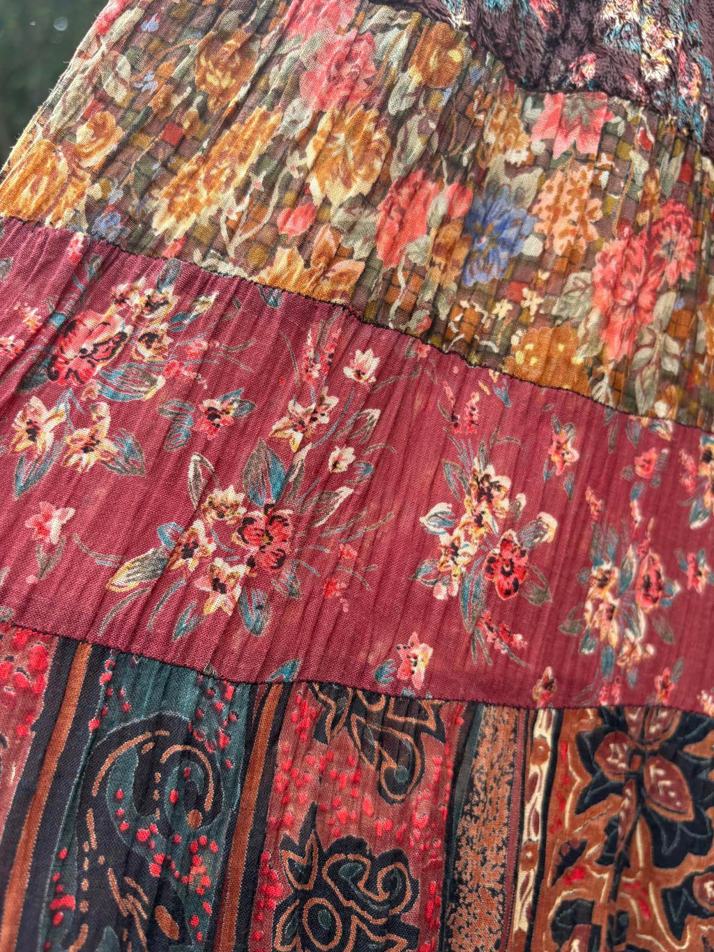 Phool Hippy Festival Boho Patchwork Tiered Full Long Summer Skirt