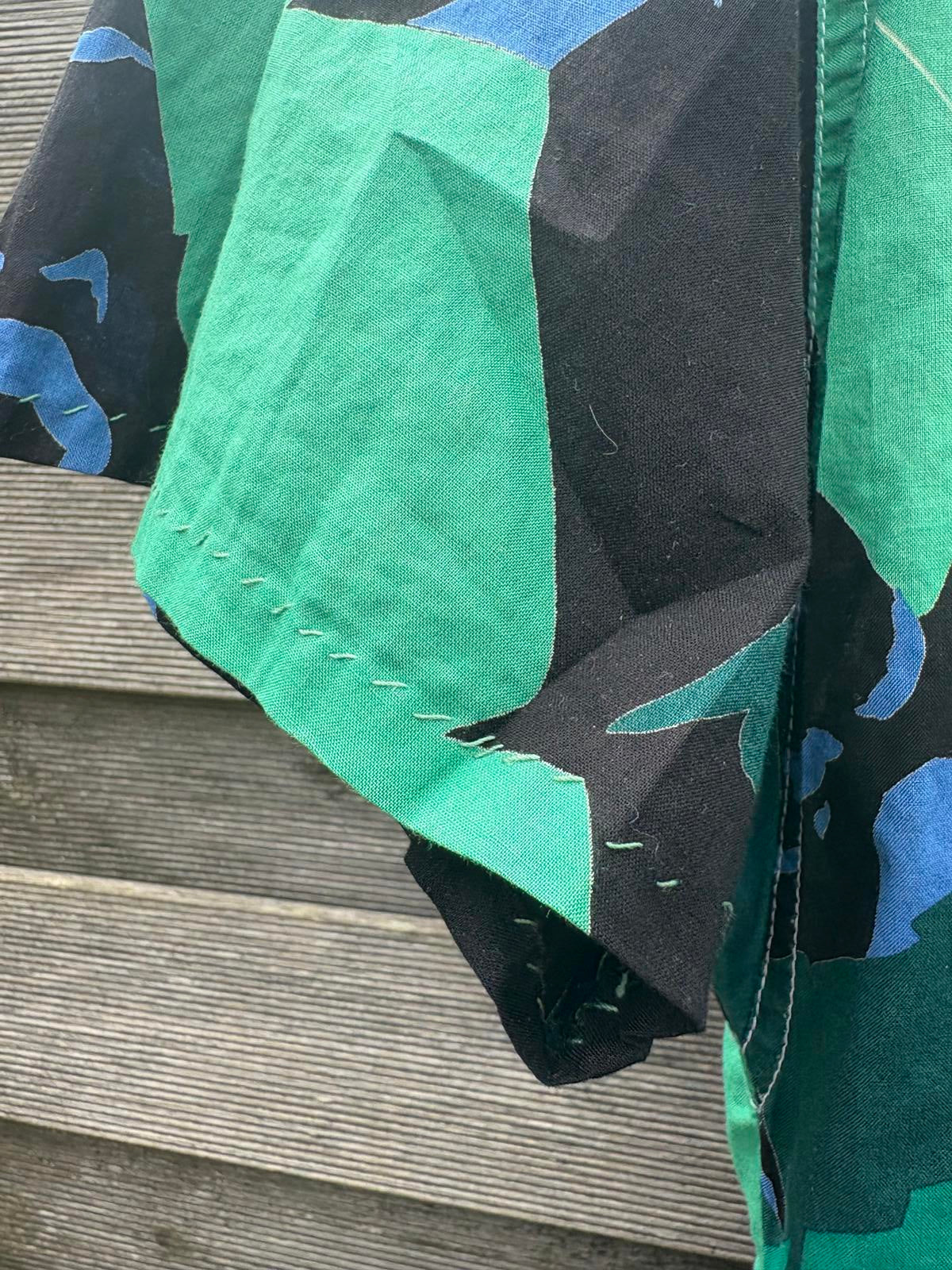 Jaegar 1980s Cotton Summer Shirt and Skirt Co-ord Set