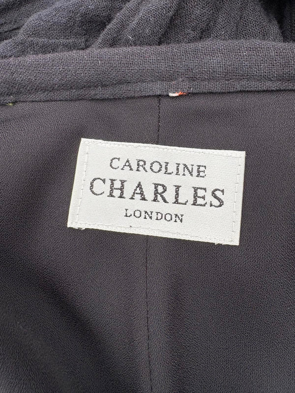 Caroline Charles London 100% Cotton Black Long Rainbow Polka Dot Skirt