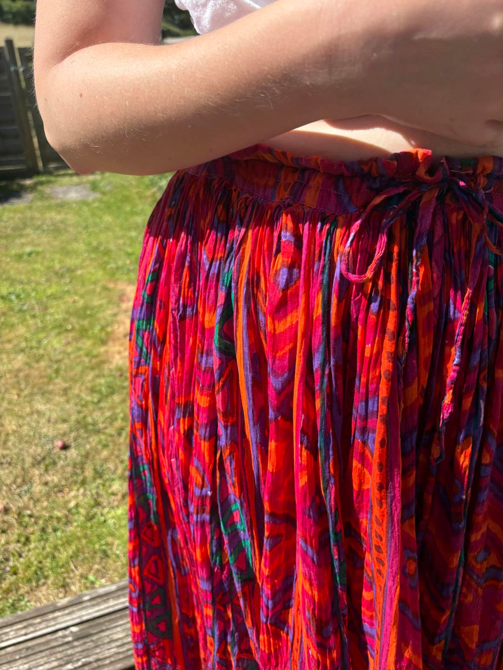 Phool Indian Cotton Summer Block Print Festival Boho Full Skirt