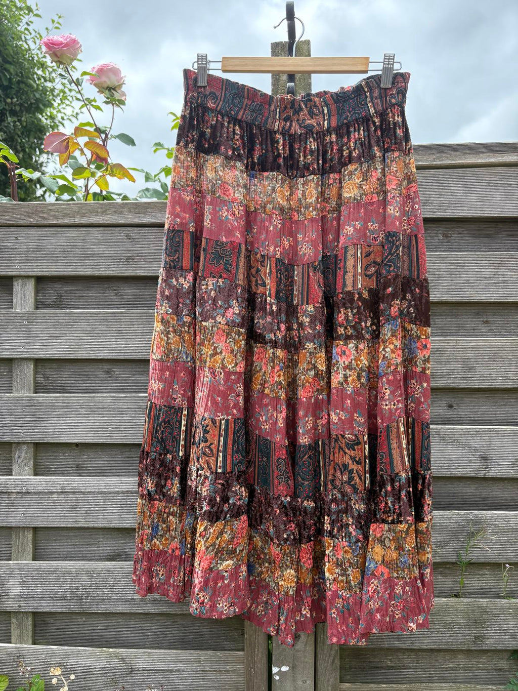 Phool Hippy Festival Boho Patchwork Tiered Full Long Summer Skirt