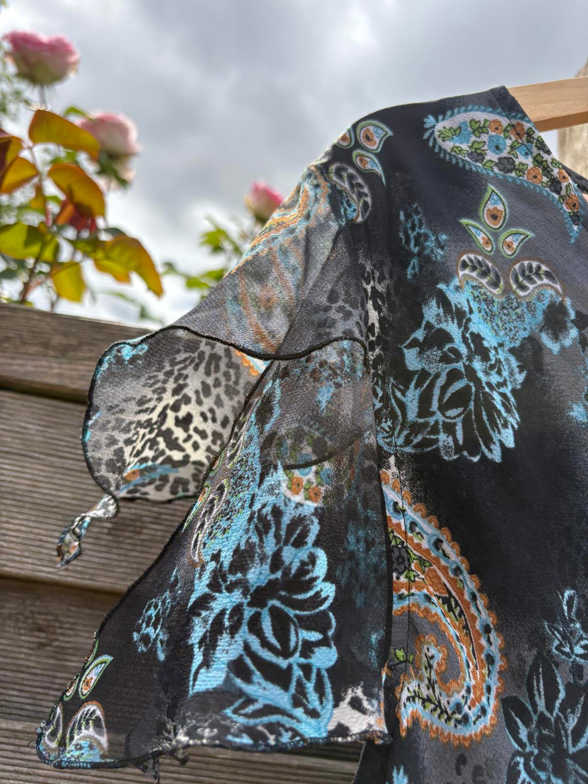 Fairycore Mesh Summer Paisley Floral Butterfly Leopard Print Floaty Ruffle Maxi Dress