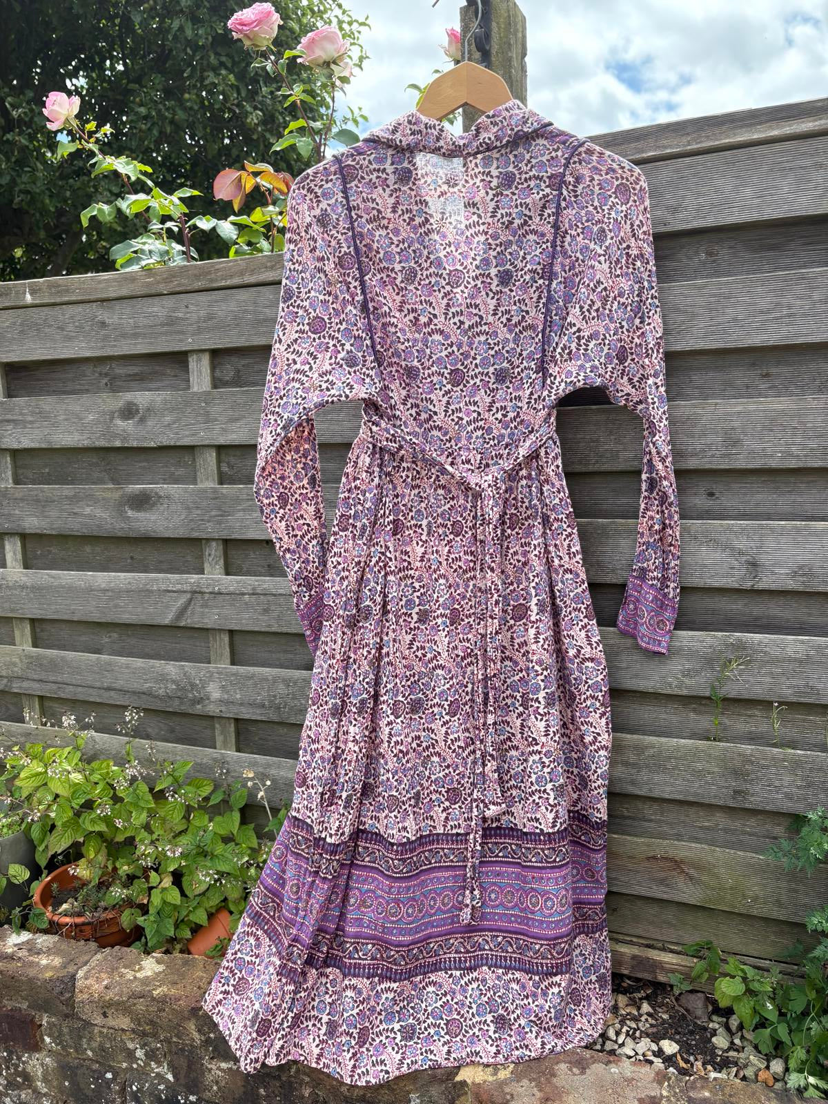 Phool Rare Block Print Indian Cotton Gauze Summer Boho Hippy Dress