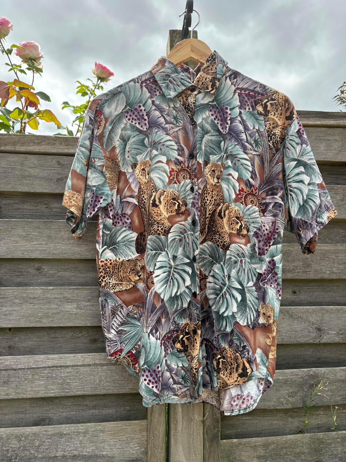 Tiger Print Funky Fun Animal Print 90s Novelty Shirt